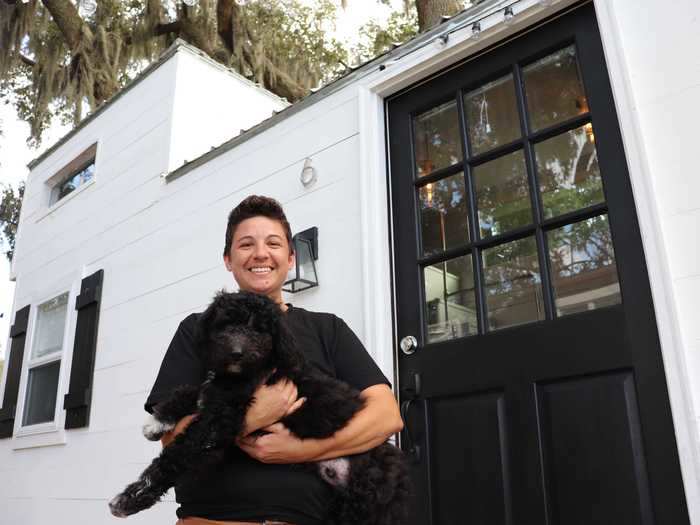 Burger started building her tiny house in December 2018, and one month later, she moved into her new home.