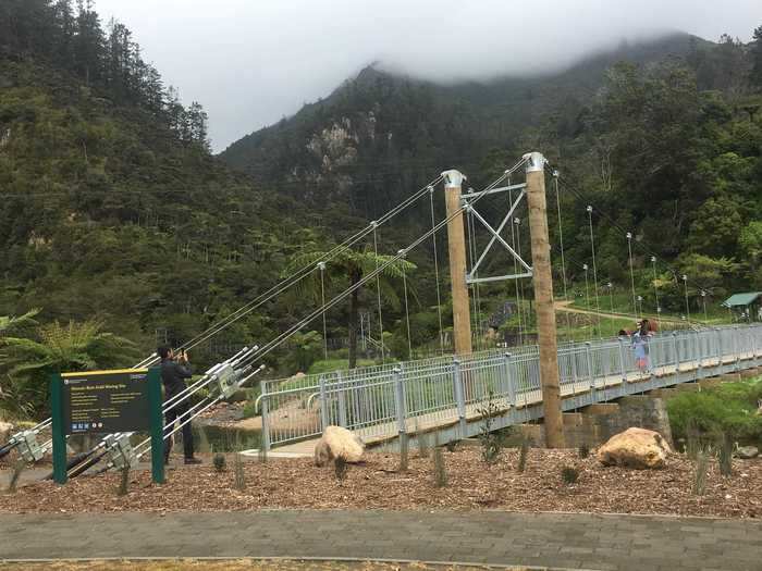 To enter the Karangahake Gorge Historic Walkway, we crossed a bridge over the Ohinemuri River.