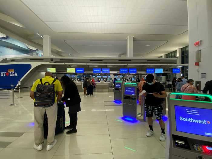 The terminal had just opened less than two weeks prior to this trip and safety features such as plexiglass partitions at check-in and the gates had come standard. Every airline, including United and Southwest, had these partitions.