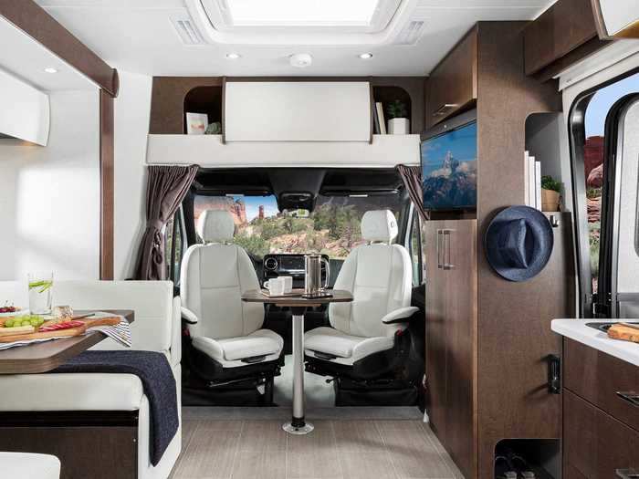 The RV comes equipped with LED and accent lights to brighten up the interior.