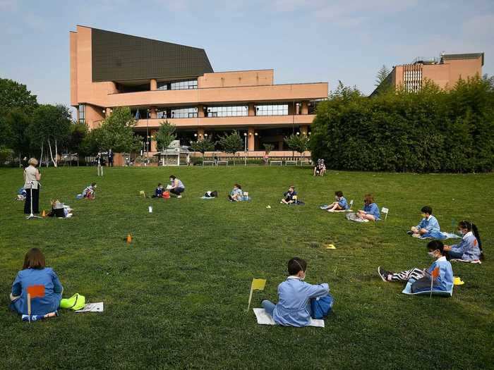 To skirt the idea of putting kids inside altogether, another idea is outdoor classes.