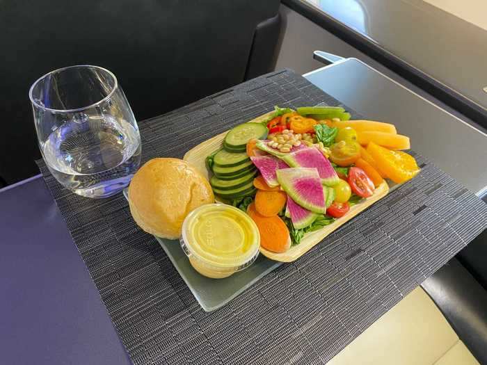 Menus are sent to passengers in advance of each flight with around five options to chose from.