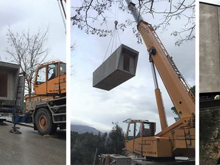 The N-240 was then moved from the manufacturing facility to the property on a flatbed truck, and was installed in two hours with the help of several people and a crane.