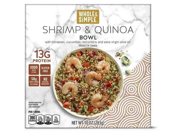 The Whole and Simple shrimp and grains single-serve meals make for a quick, protein-packed lunch.