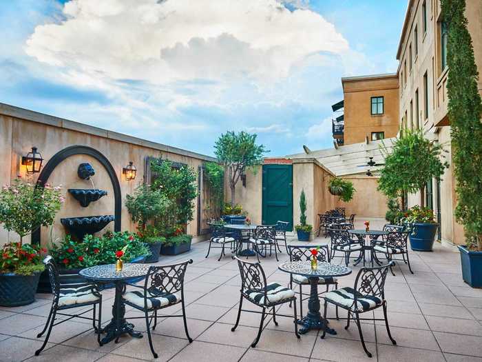 The hotel has a spacious shared terrace.