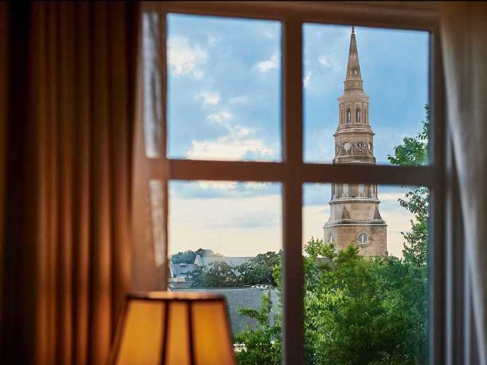 The hotel looks out over St. Philip