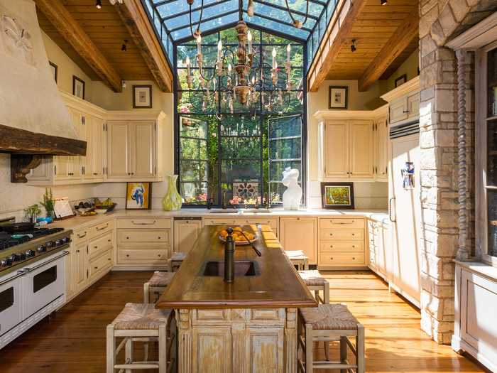 Lopez also has a spacious, rustic kitchen with a huge window and skylight to let in plenty of natural light.