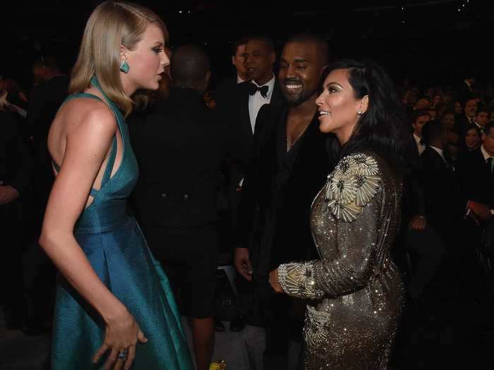 July 2016: Kim supported Kanye during his feud with Taylor Swift.