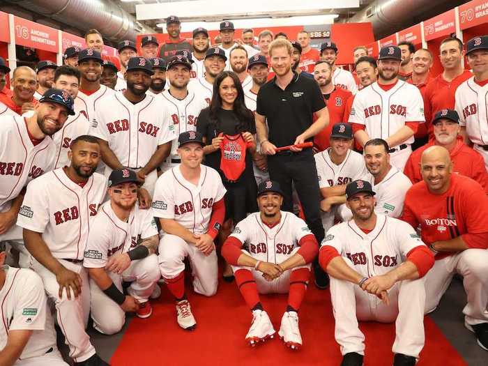 June 2019: The duke and duchess visited the Boston Red Sox before the team