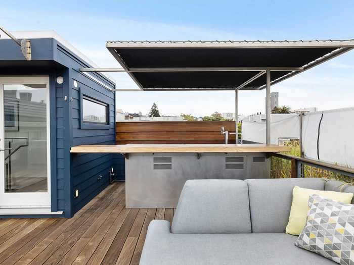 Sellers replaced the roof hot tub with a bar.