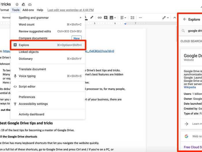 Let Google Drive research for you