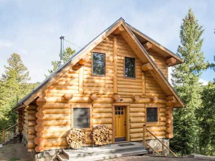 A log cabin on the river in Colorado, $365