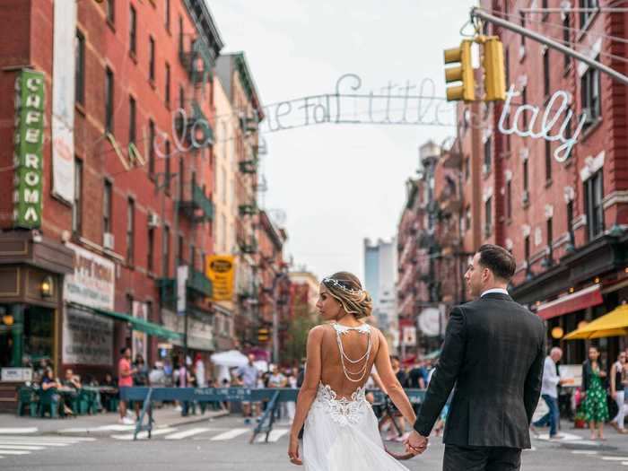 Others opted for city backdrops on their big days.