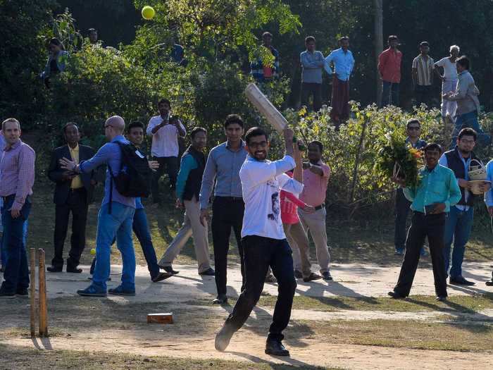 Sundar Pichai watches and plays cricket