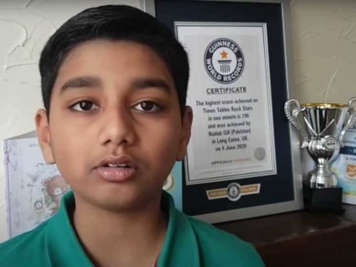 A 10-year-old boy is being called a math genius after solving 196 math questions in one minute.