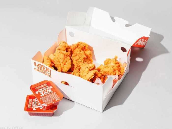 Popeyes chicken pairs well with some waffles.