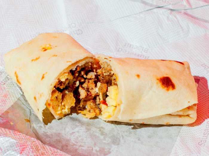 Brisket can be the perfect addition to a fast-food breakfast wrap.