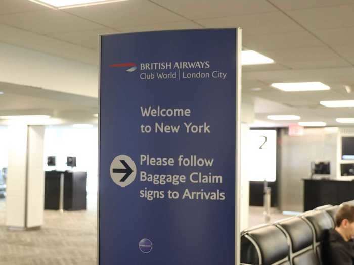 Upon landing in New York, passengers onboard BA1 arrived in the terminal as they would if it were a domestic flight, with no further passport checks required.