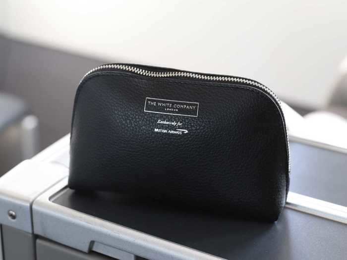 Amenity kit from The White Company...