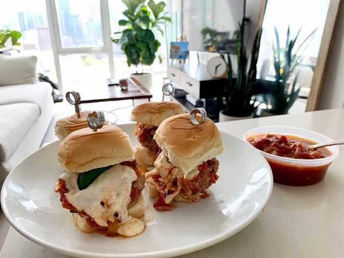 The toppings quickly made the breading soggy, so I had to eat these quickly to prevent the rolls from dissolving into a mushy mess.