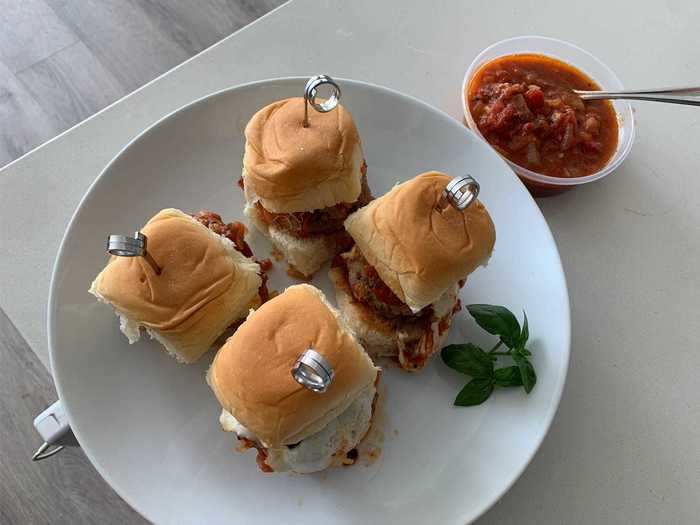 Assembling and eating the sliders was harder than I expected it to be.