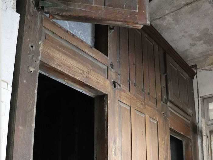 The large, wooden refrigerator once held the hospital’s chilled foods.