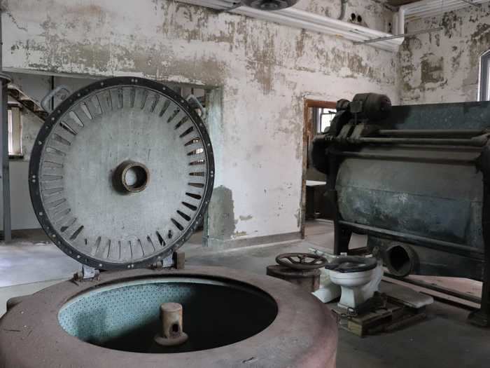 On my tour, the first stop inside the building was the laundry room, which washed about 3,000 bed sheets per day.