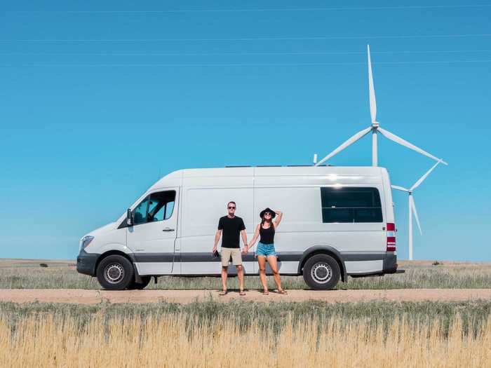 "We wanted the opportunity to continue traveling in a safe and responsible way," Nate told Business Insider. The couple purchased a converted sprinter van for their travels.