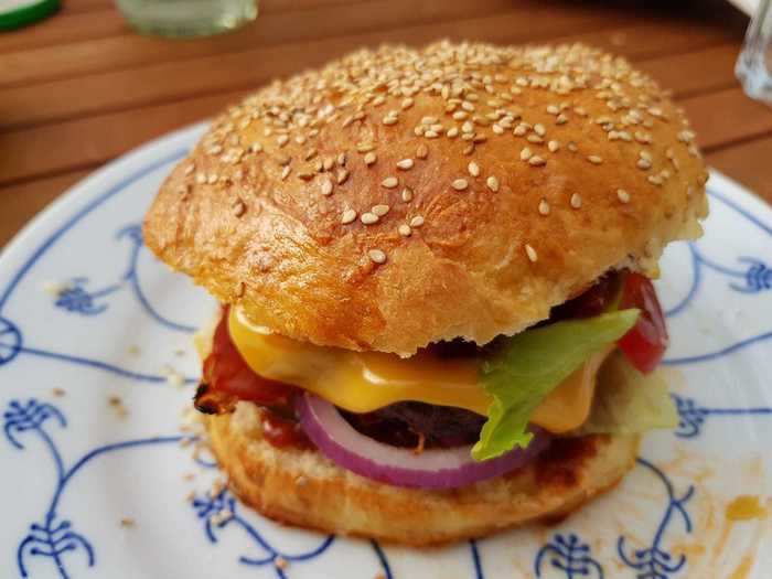 Add toasted sesame seeds to the top of the buns.