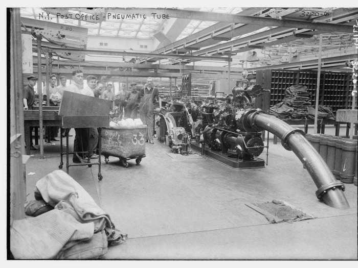 The basement was used for non-customer facing activities like mail sorting by employees.