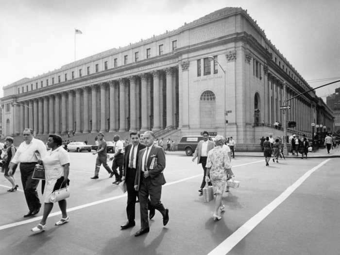 In 1934, then Postmaster General Farley doubled the size of the building to take up two full city blocks in midtown.