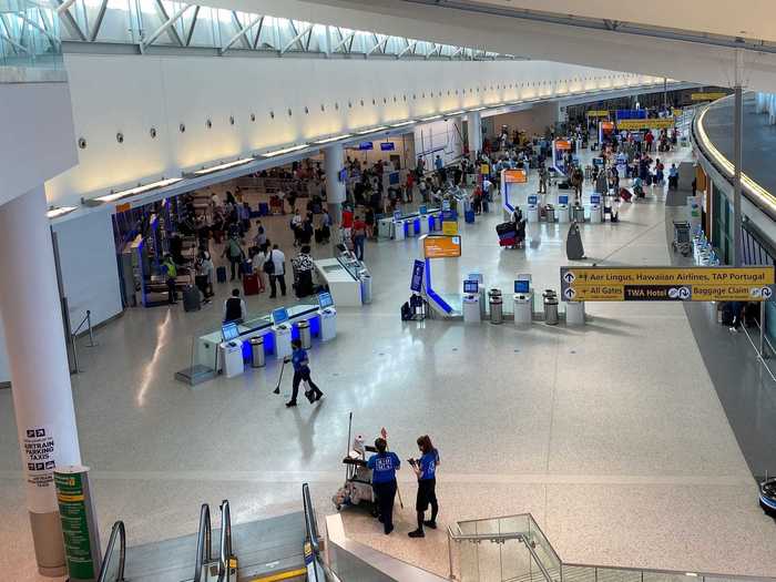 The first glimpse of a normal airport came as I descended into the main check-in area of the terminal.