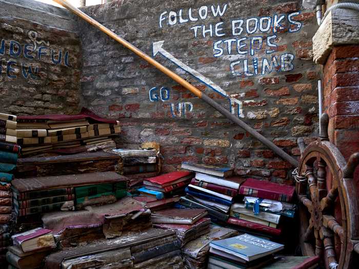 Libreria Acqua Alta in Venice, Italy, is one of the few bookstores in the world where you should bring rain boots because it frequently floods.