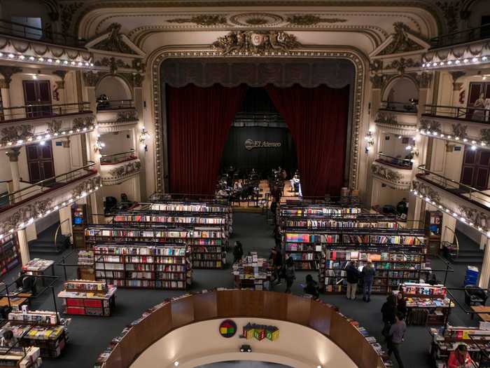El Ateneo Grand Splendid is inside a historic theater in Buenos Aires, Argentina.