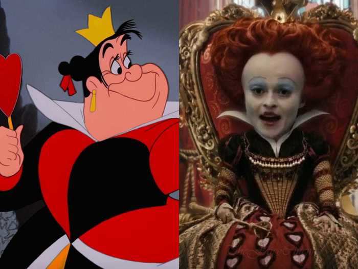 Helena Bonham Carter reunited with Depp and Burton once again to play the Queen of Hearts.