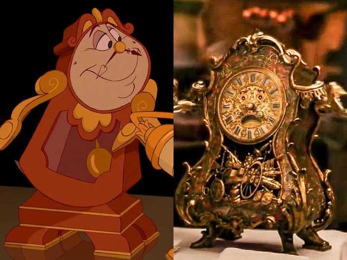 And Ian McKellan voiced the clock version of the anxious Cogsworth.