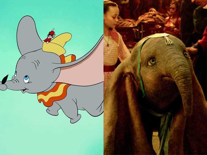 The only characters from "Dumbo" to make the leap from the animated movie to the live-action remake are Dumbo himself and his mother in the first live-action remake of 2019.