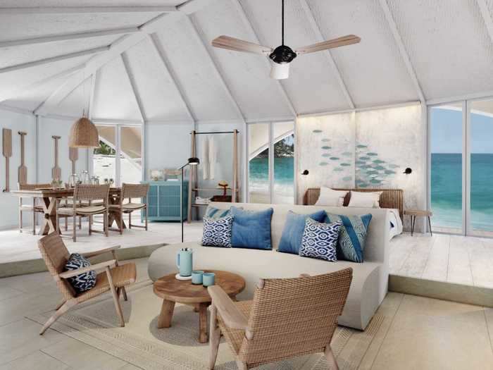 Designs could range from this beachy scene with turquoise accents ...