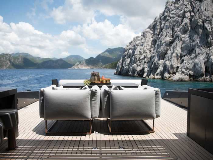 But the Mazu 82 has a lot going for it aside from bulletproofing — for instance, its swanky outdoor decks seem like a lovely place to relax in between heists and world-domination plots.