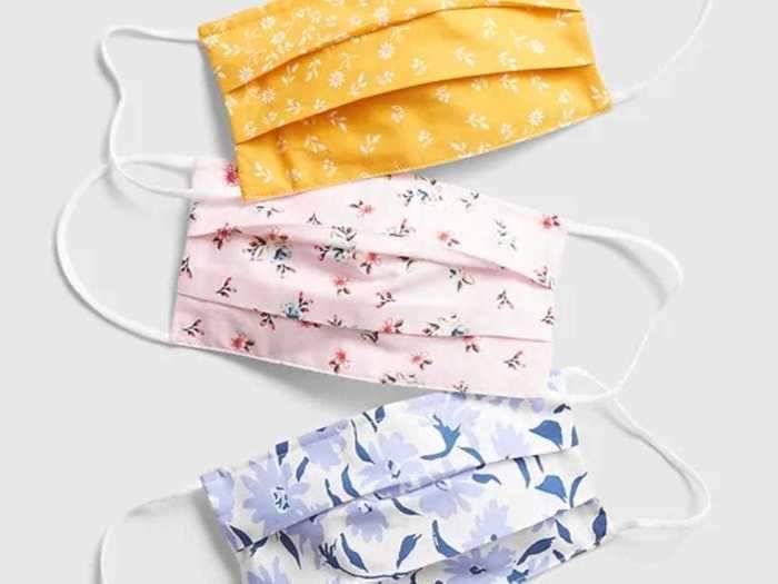 A 3-pack of masks from Gap includes a light-pink floral version.