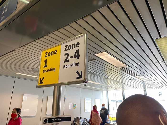 Zone 1 went first – which included those who had paid for a seat assignment – followed by Zone 2 – for those who bought expedited boarding or have the Spirit credit card.