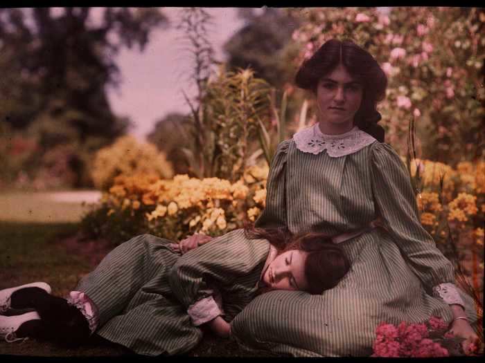 And lounging in the family garden.