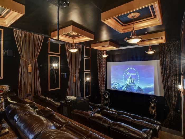 ... then settle into plush leather couches to watch a film in the multi-level, Egyptian-themed theater.