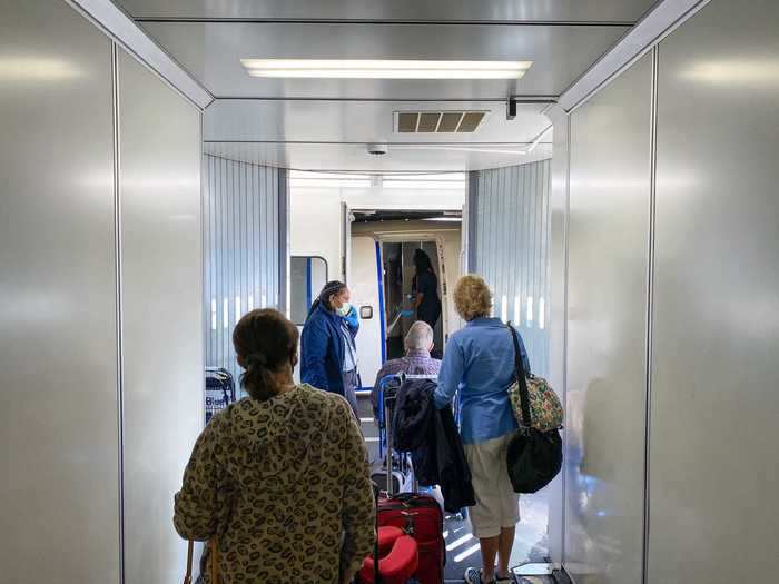 There was a brief hold up as the flight attendant finished sanitizing her work area, a good sign that the crew was taking the safety precautions seriously.