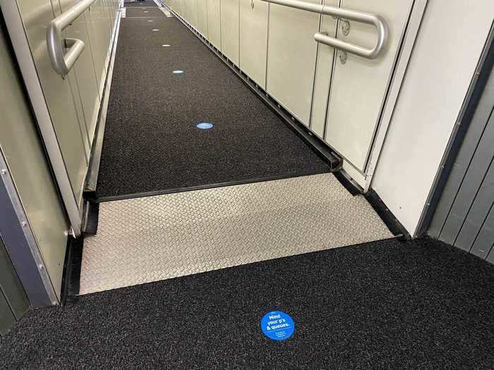 More placards lined the jetway floor as I walked down to the plane.