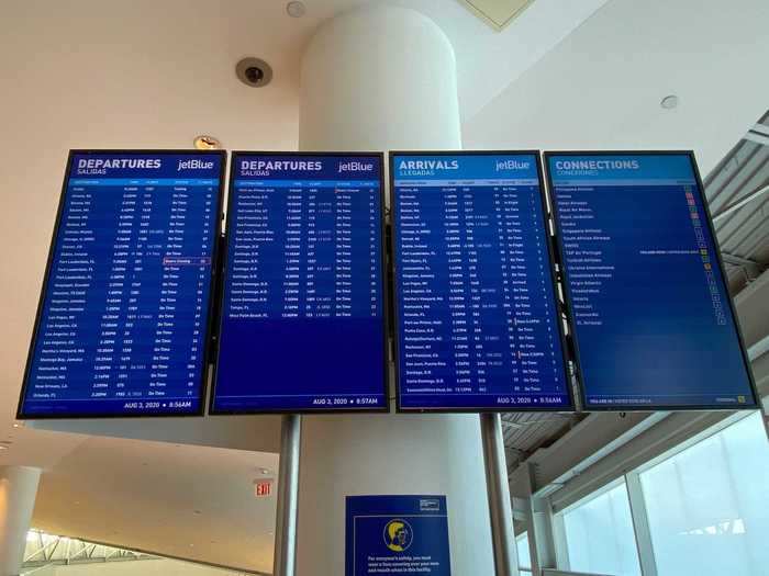 After getting my boarding pass, I headed towards the security checkpoint line and noticed the markedly smaller departure board compared to normal.