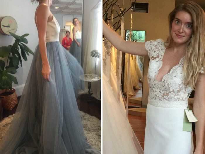 Beatriz Iglesias was able to create her perfect wedding dress using separates.