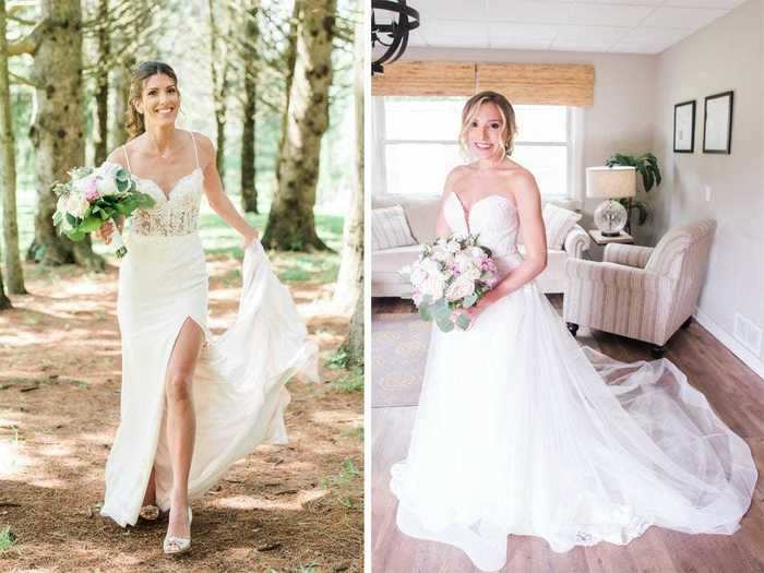 Both brides found dresses that felt like them.