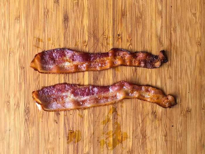 Broiling bacon without parchment paper made for chewier strips.