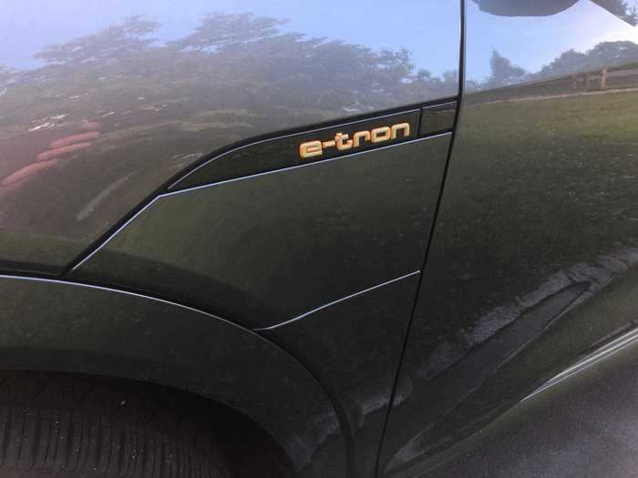 The e-tron badging is exceptionally subtle. It appears on the flanks ...